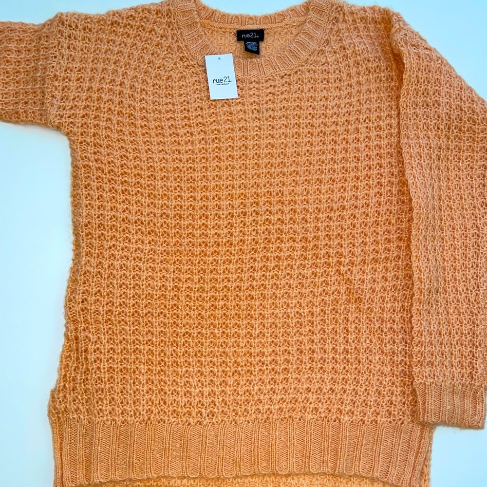 Rue 21 Soft and Fuzzy Knit Acrylic Peach Sweater *NWT*